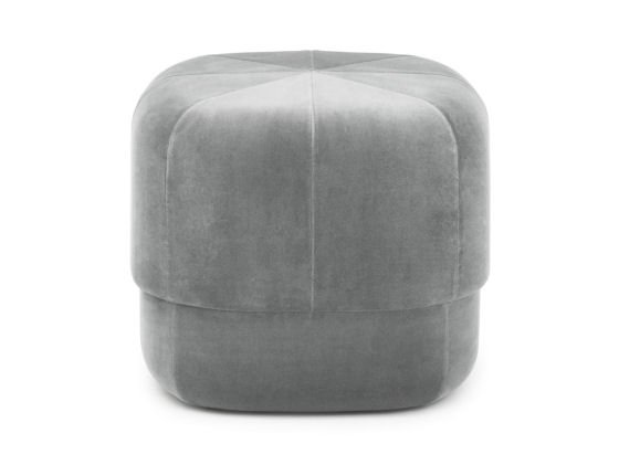 Grey Circus Velour Pouf by Normann Copenhagen