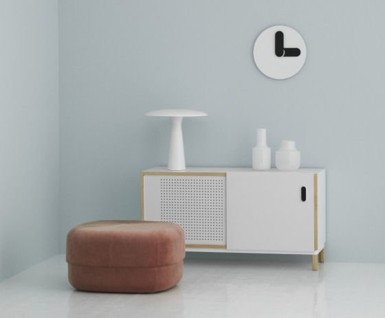 Blush Pink Circus Velour Pouf by Normann Copenhagen