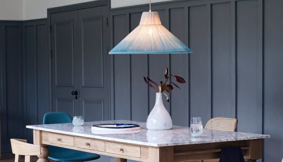 Nipped Pendant Light and Cooks Table by Heal's