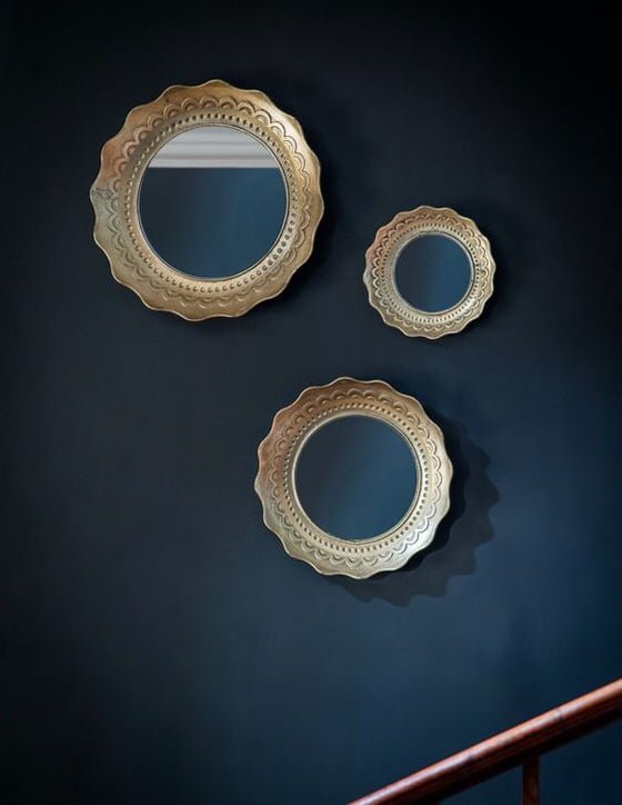 doily mirrors rose and grey