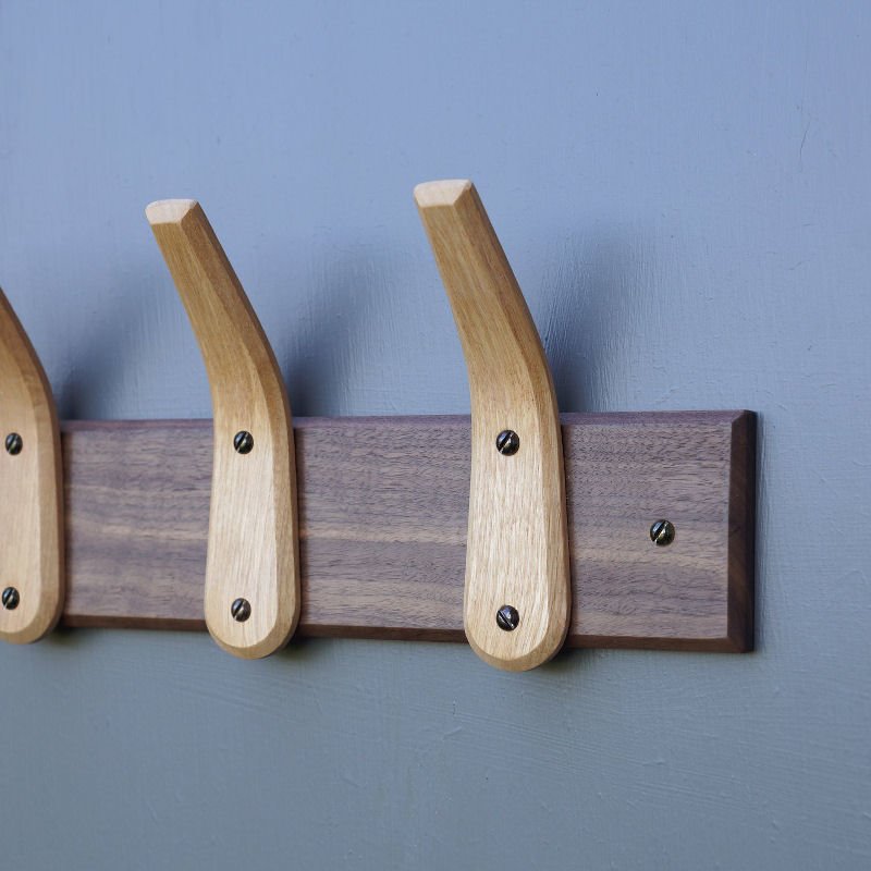 Handcrafted contemporary solid wood coat rack by LayerTree