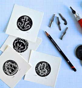 Lino cut workshop at Heal's Modern Craft Market