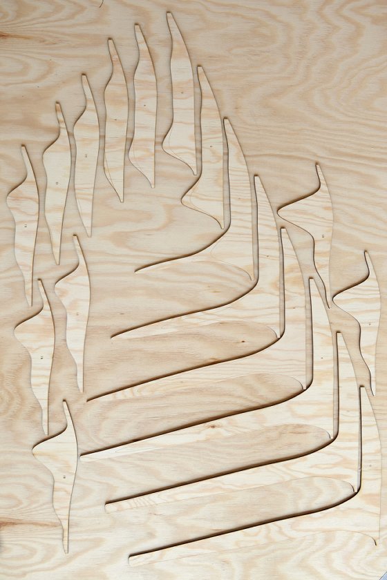 Laser cut plywood for Sadl Stool by LMBRJK