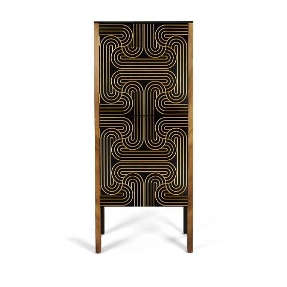 Tall Cabinet with Loop Design in Gold by CoucouManou