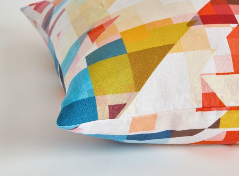 Northmore Major geometric linen cushion cover by Flock Studio