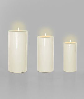 3 white ceramic candle holders Trioglo by RALLI Design