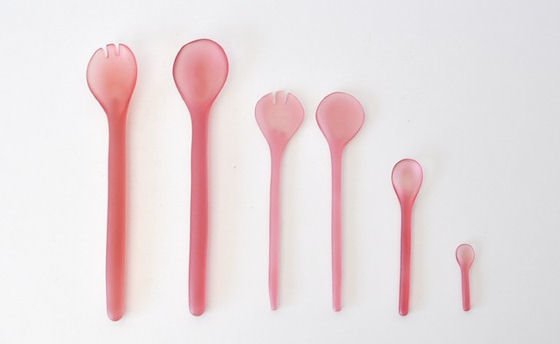 Pink resin serving utensils by Tina Frey Designs