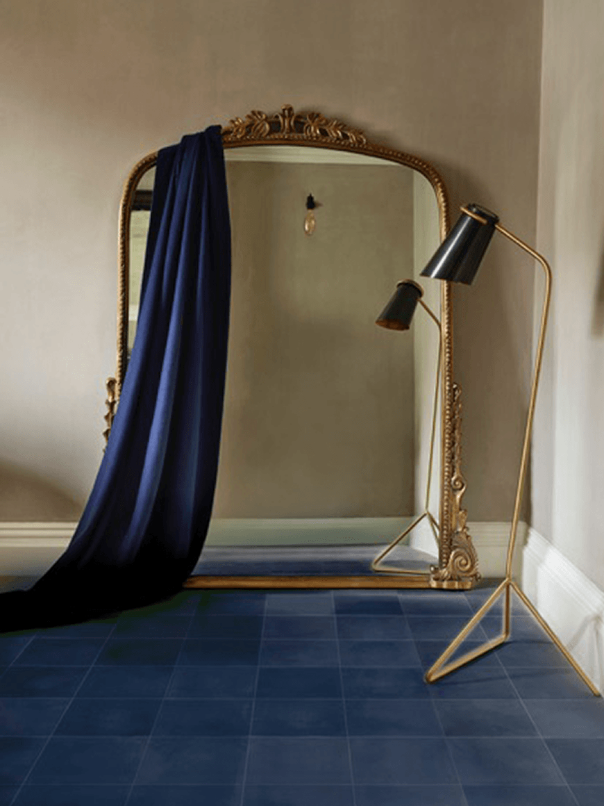 Bert & May Navy Blue plain tile for floors and walls