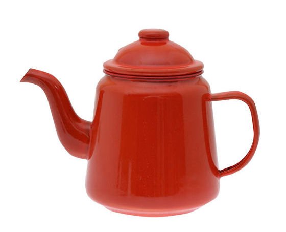 Red Falcon enamelware teapot