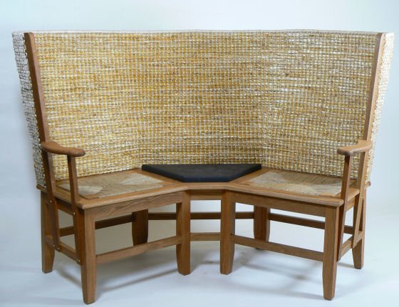 Two seater Orkney Chair with slate table by Kevin Gauld