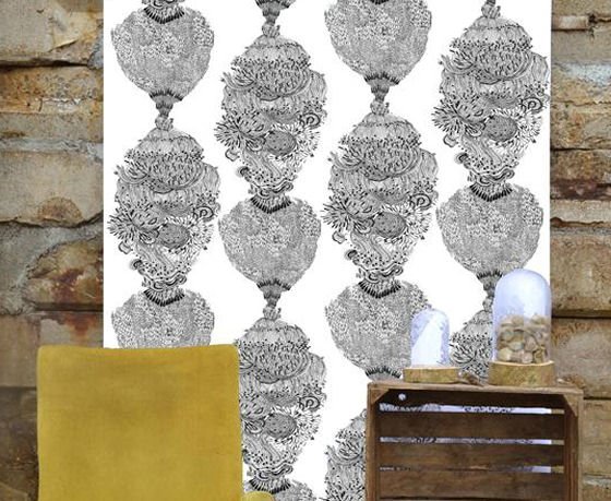 Looming Majestic Wallpaper Black and white abstract wallpaper design Looming Majestic